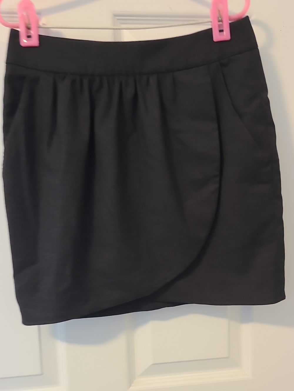 Talula Black Mini Skirt with Draped Wrap Detail
